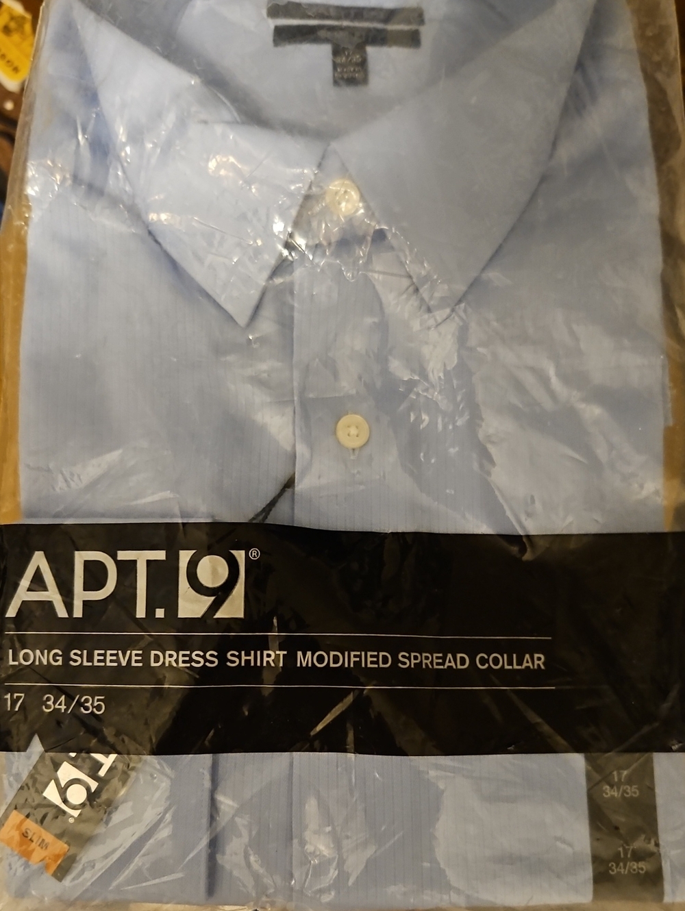 Apt. 9 Men’s Light Blue Long Sleeve Dress Shirt - Modified Spread Collar